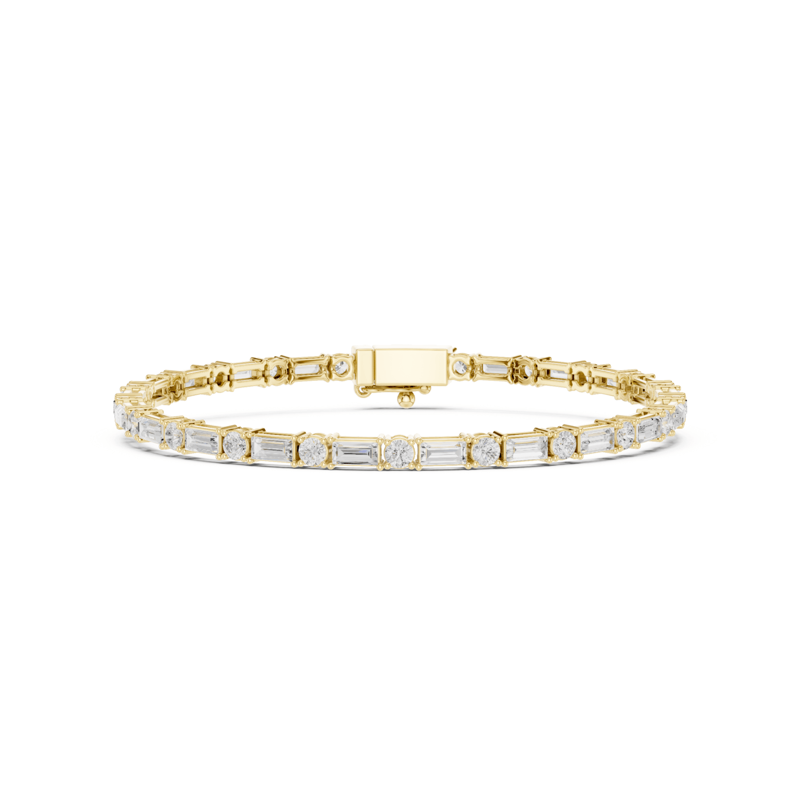 Baguette & Round 3.9 ctw Lab Diamond Tennis Bracelet - BC128 in Bracelet by 18 KARATS INC.