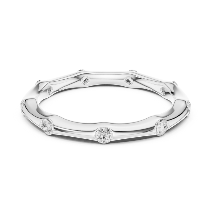 Bamboo Bezel Set Round 0.31 ctw Diamond Band - B1169 in Wedding Bands by 18 KARATS INC.