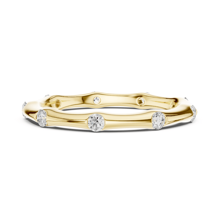 Bamboo Bezel Set Round 0.31 ctw Diamond Band - B1169 in Wedding Bands by 18 KARATS INC.