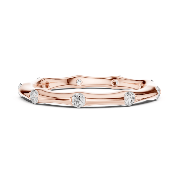 Bamboo Bezel Set Round 0.31 ctw Diamond Band - B1169 in Wedding Bands by 18 KARATS INC.