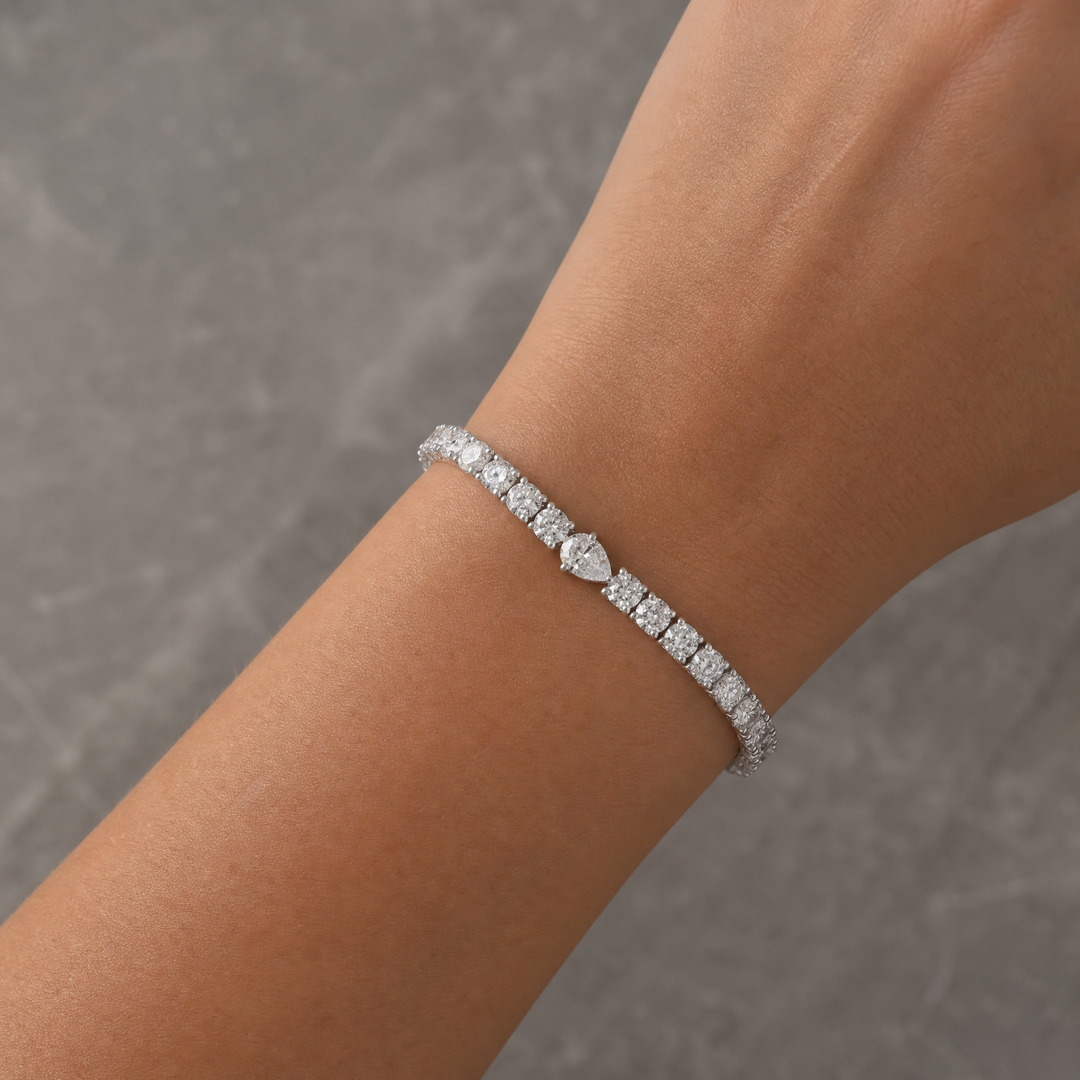 Pear Accent 5.75 ctw Diamond Tennis Bracelet - BC119