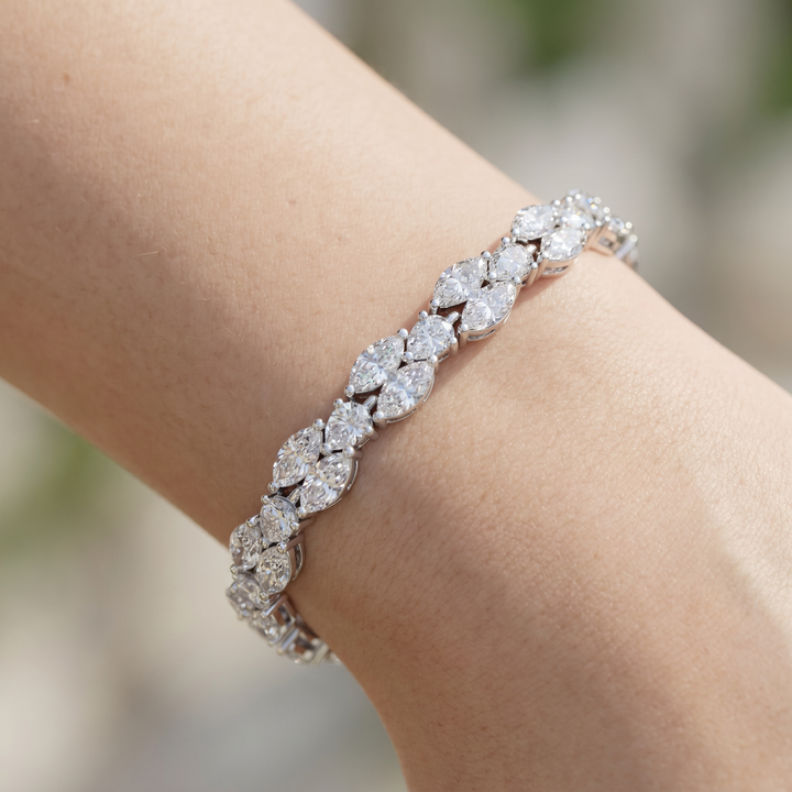 Pear & Marquise 9 ctw Lab Diamond Tennis Bracelet- BC121