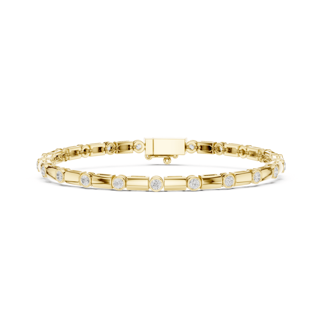 Bezel Bar Lab Diamond Tennis Bracelet - BC129 in Bracelet by 18 KARATS INC.