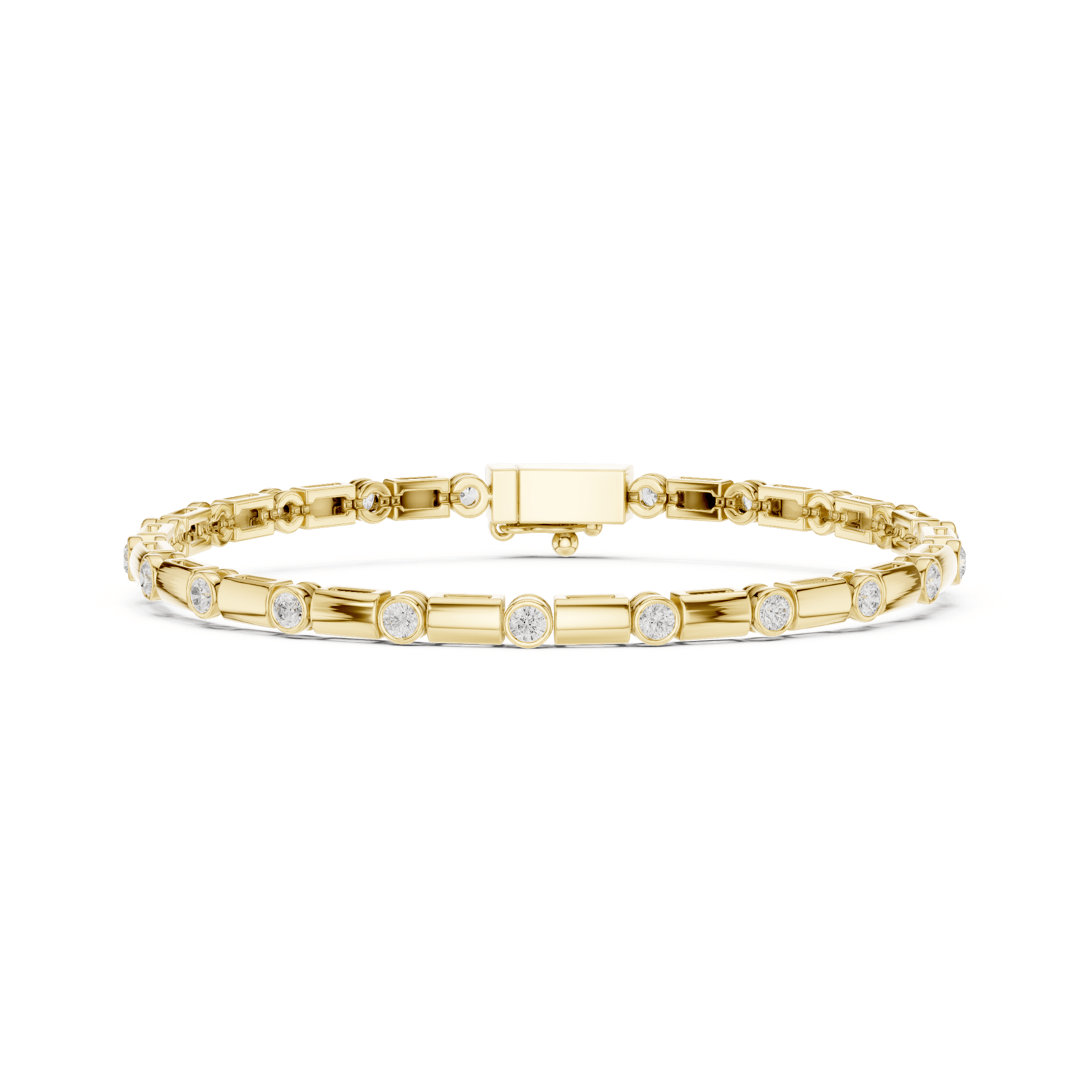 Bezel Bar Lab Diamond Tennis Bracelet - BC129 in Bracelet by 18 KARATS INC.