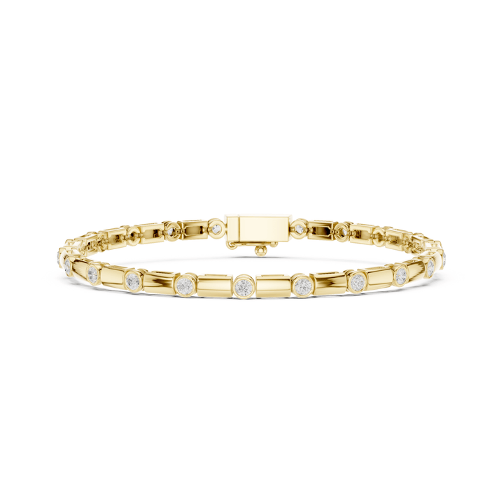 Bezel Bar Lab Diamond Tennis Bracelet - BC129 in Bracelet by 18 KARATS INC.