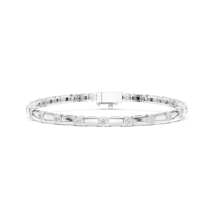 Bezel Bar Lab Diamond Tennis Bracelet - BC129 in Bracelet by 18 KARATS INC.