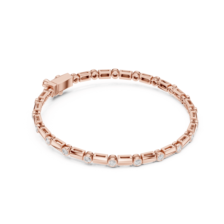 Bezel Bar Lab Diamond Tennis Bracelet - BC129 in Bracelet by 18 KARATS INC.