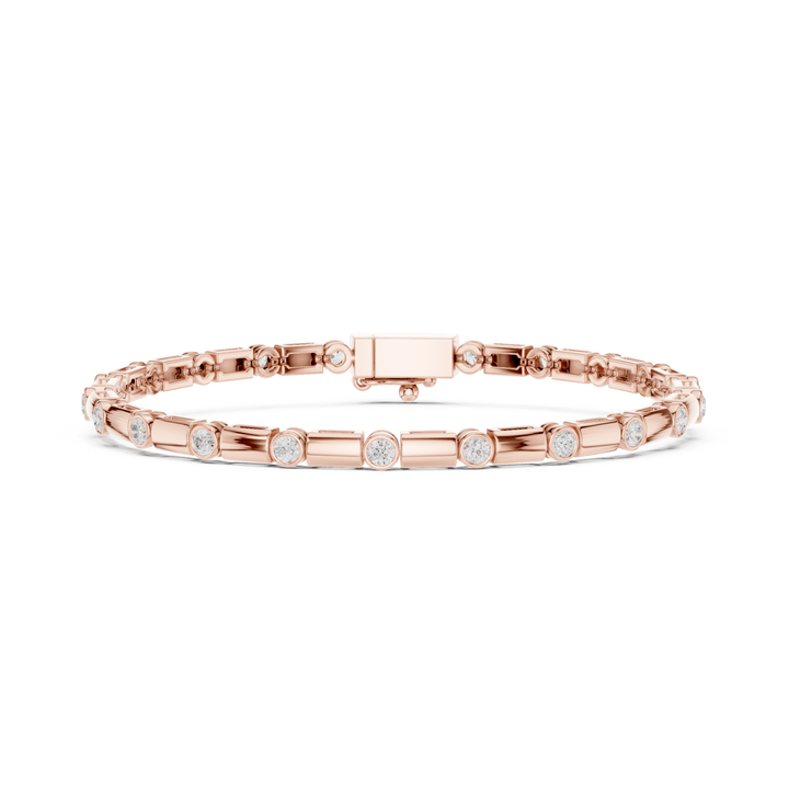Bezel Bar Lab Diamond Tennis Bracelet - BC129 in Bracelet by 18 KARATS INC.