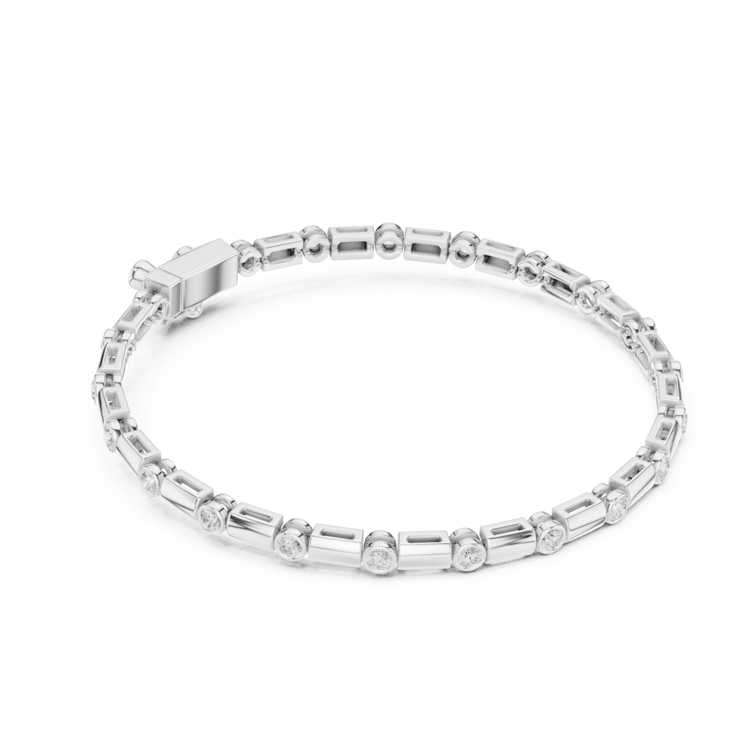 Bezel Bar Lab Diamond Tennis Bracelet - BC129 in Bracelet by 18 KARATS INC.