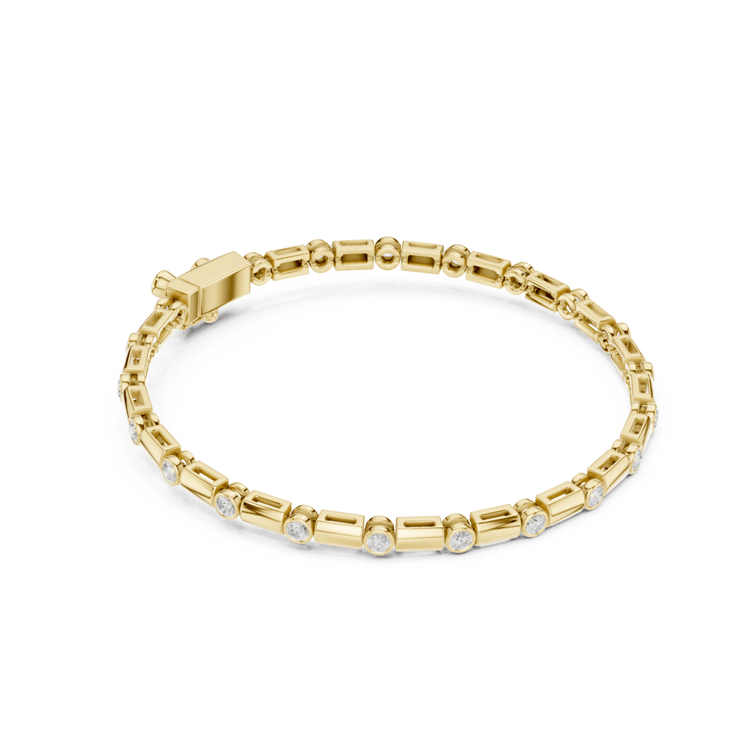 Bezel Bar Lab Diamond Tennis Bracelet - BC129 in Bracelet by 18 KARATS INC.