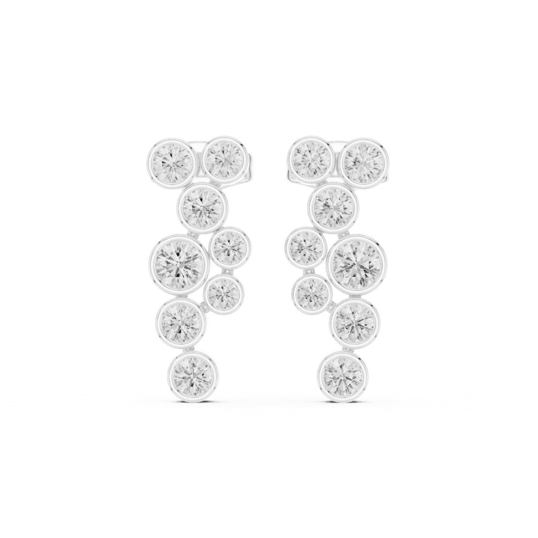Bezel Diamond Cascade Drop Earrings - E1124 in Earrings by 18 KARATS INC.