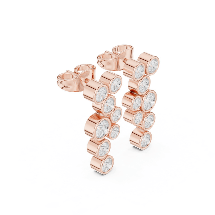 Bezel Diamond Cascade Drop Earrings - E1124 in Earrings by 18 KARATS INC.