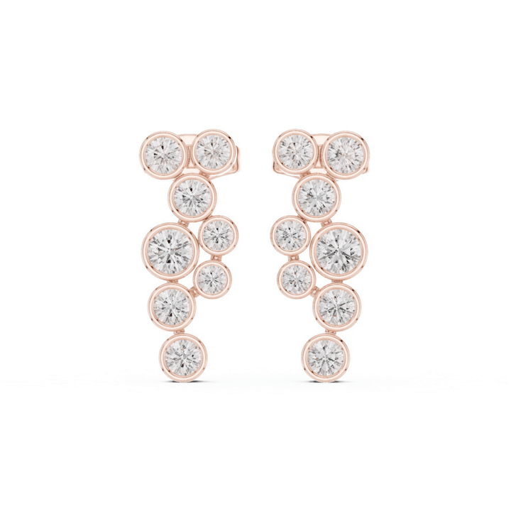 Bezel Diamond Cascade Drop Earrings - E1124 in Earrings by 18 KARATS INC.