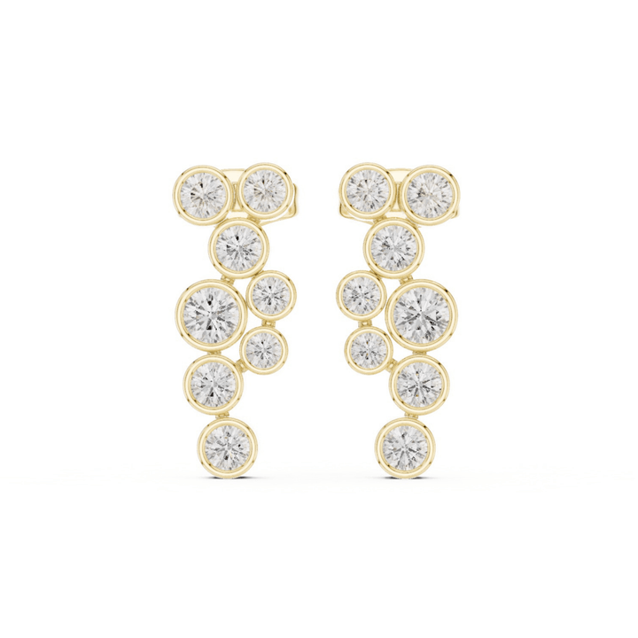 Bezel Diamond Cascade Drop Earrings - E1124 in Earrings by 18 KARATS INC.