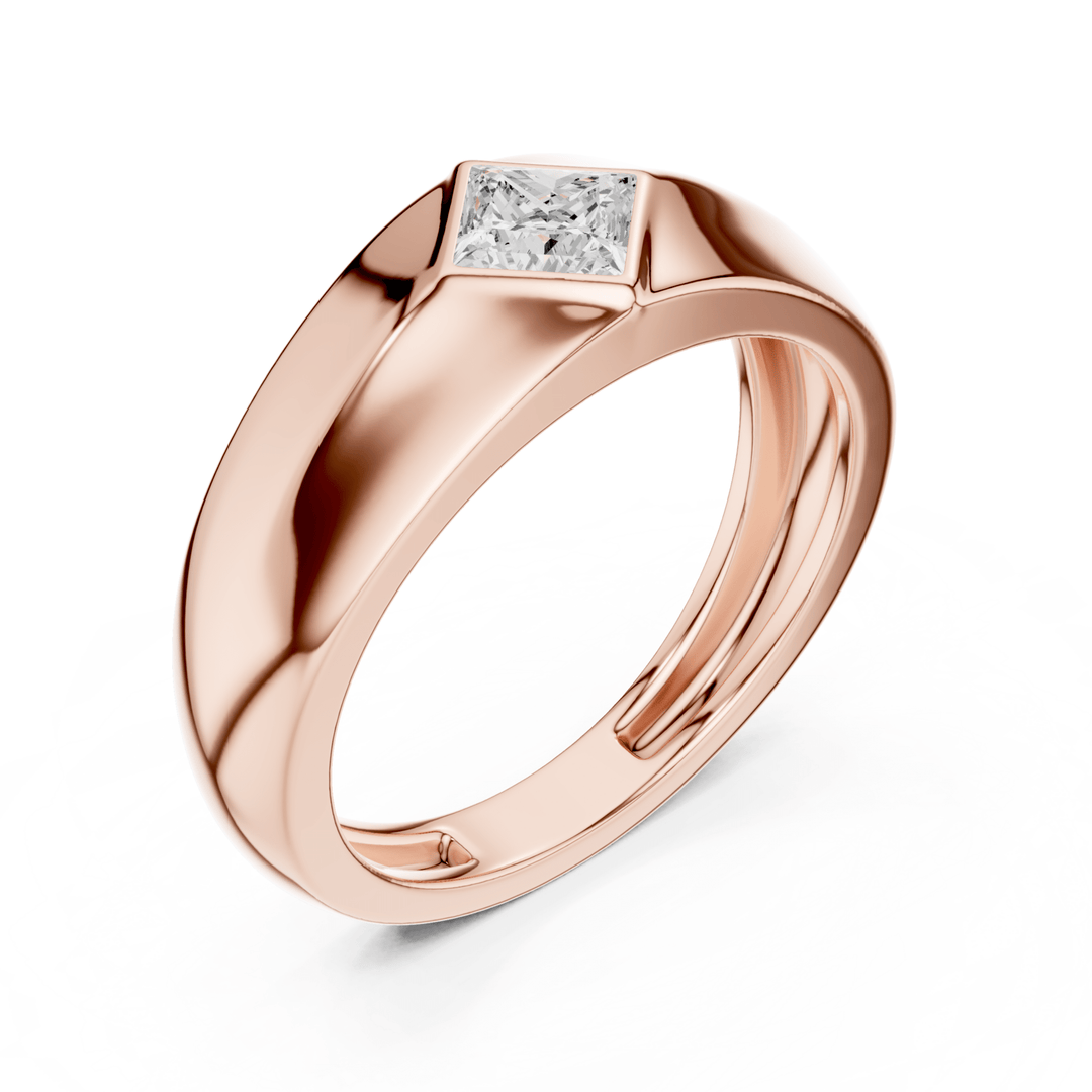 Bezel Princess 0.5 ctw Diamond Men's Band - B1139 in Wedding Bands by 18 KARATS INC.