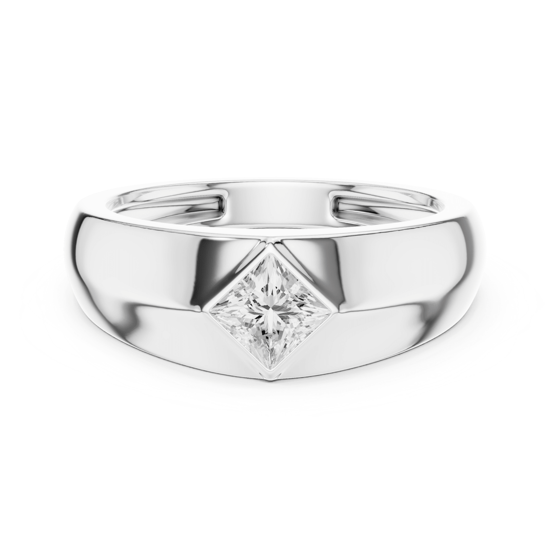 Bezel Princess 0.5 ctw Diamond Men's Band - B1139 in Wedding Bands by 18 KARATS INC.
