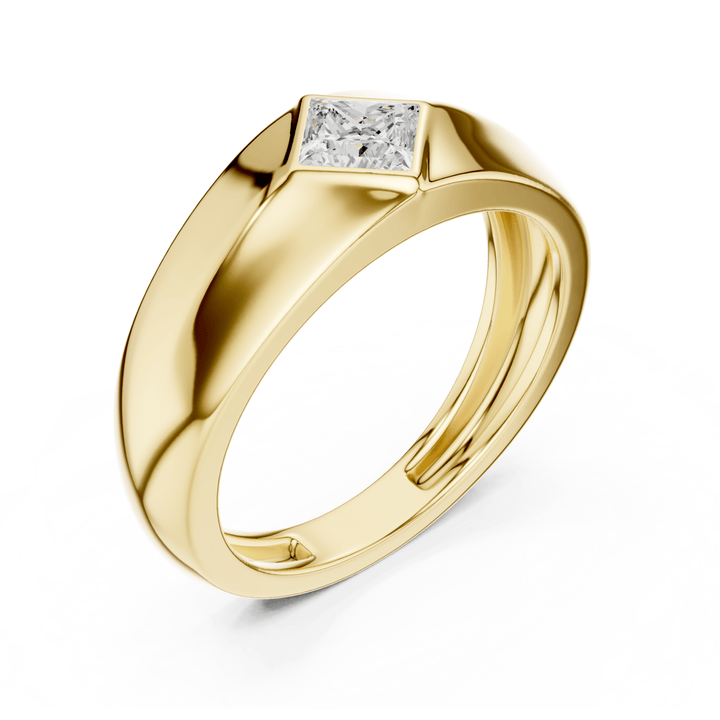 Bezel Princess 0.5 ctw Diamond Men's Band - B1139 in Wedding Bands by 18 KARATS INC.