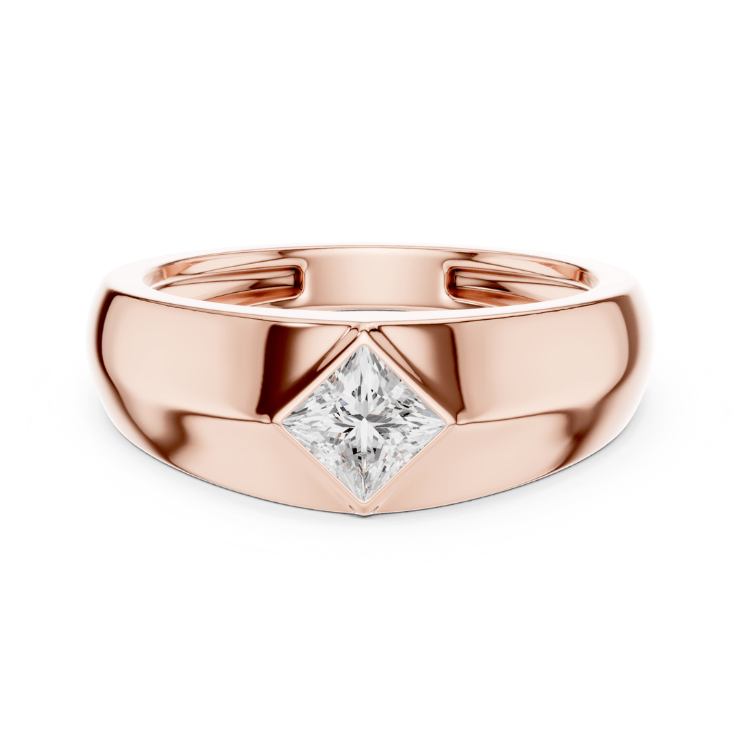 Bezel Princess 0.5 ctw Diamond Men's Band - B1139 in Wedding Bands by 18 KARATS INC.