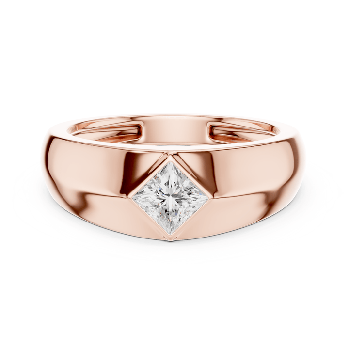 Bezel Princess 0.5 ctw Diamond Men's Band - B1139 in Wedding Bands by 18 KARATS INC.