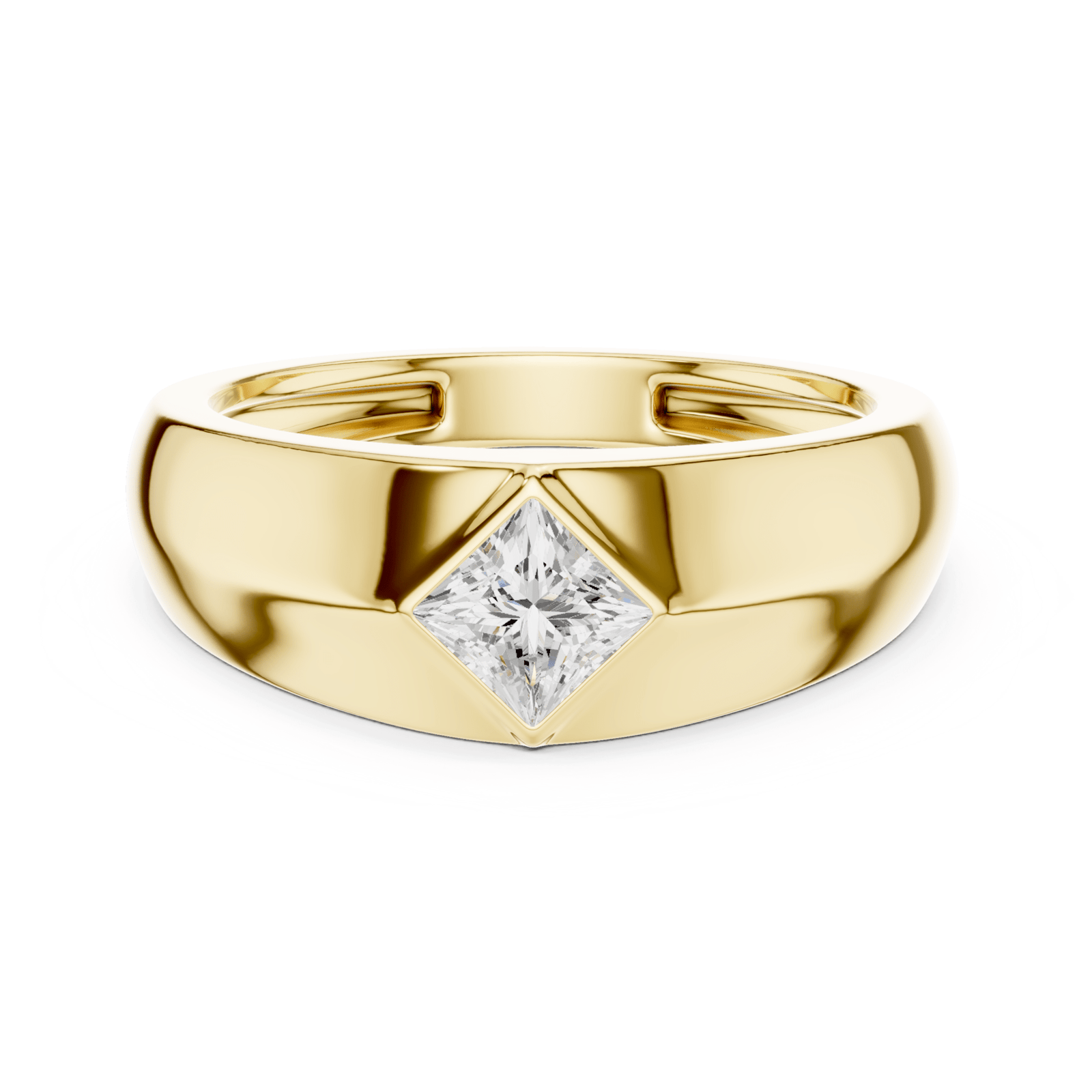 Bezel Princess 0.5 ctw Diamond Men's Band - B1139 in Wedding Bands by 18 KARATS INC.