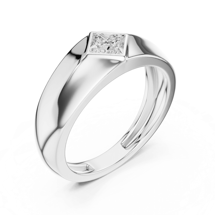 Bezel Princess 0.5 ctw Diamond Men's Band - B1139 in Wedding Bands by 18 KARATS INC.