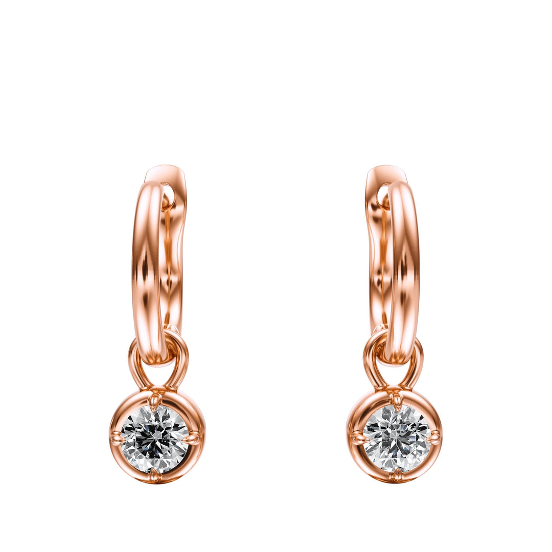 Bezel Round Diamond Drop Earrings - E1110 in Earrings by 18 KARATS INC.