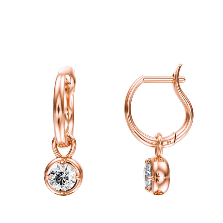 Bezel Round Diamond Drop Earrings - E1110 in Earrings by 18 KARATS INC.