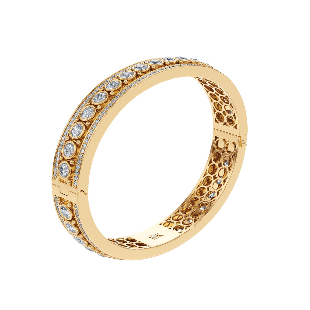 Bezel - Set Diamond Bangle - BC105 in Bracelet by 18 KARATS