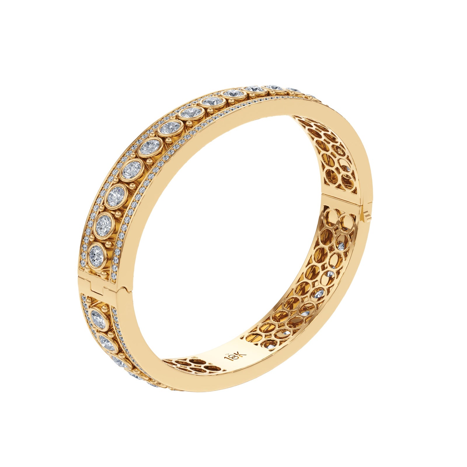 Bezel - Set Diamond Bangle - BC105 in Bracelet by 18 KARATS