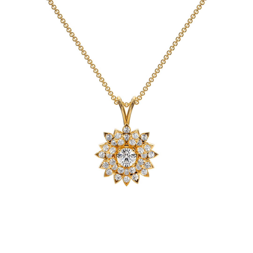 Blossom Diamond Pendent - P1106 in by 18 KARATS