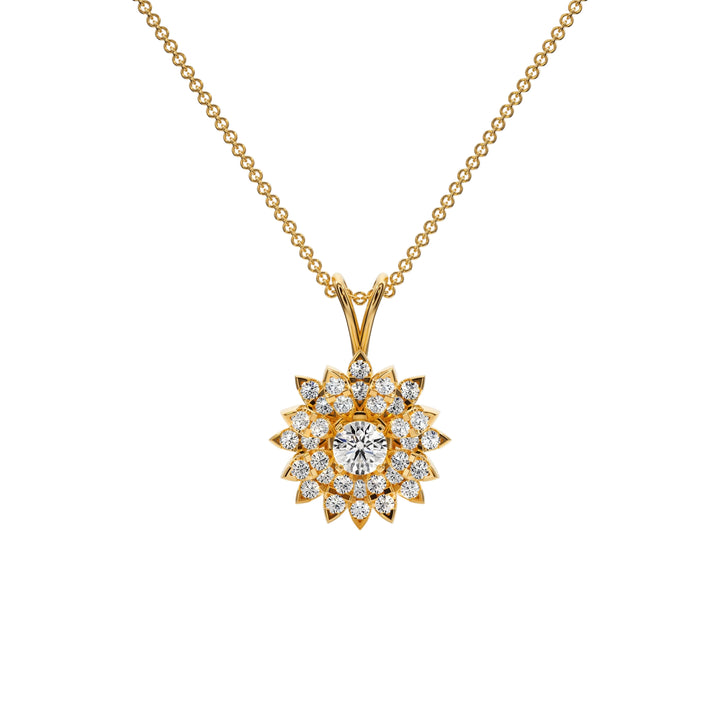 Blossom Diamond Pendent - P1106 in by 18 KARATS