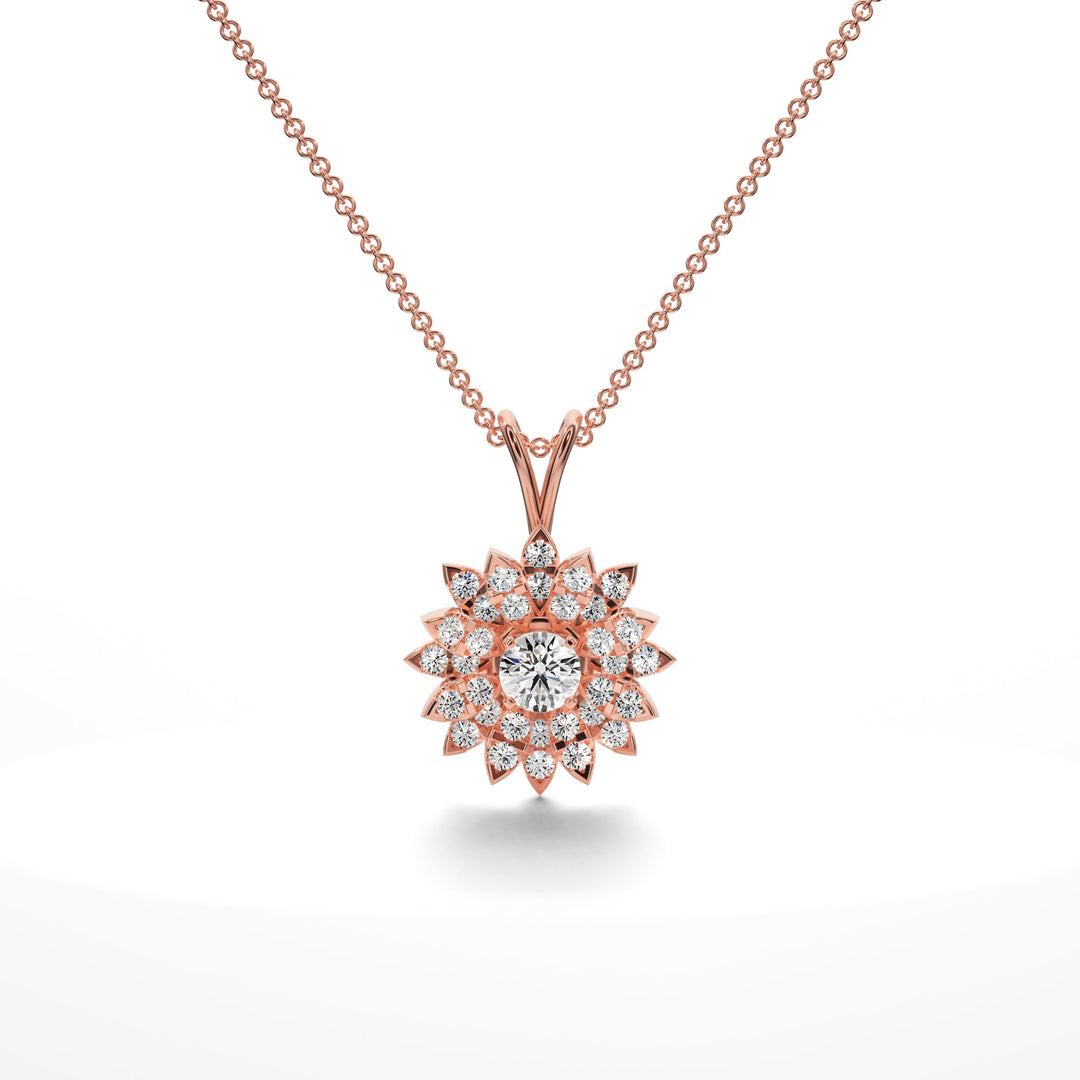 Blossom Diamond Pendent - P1106 in by 18 KARATS