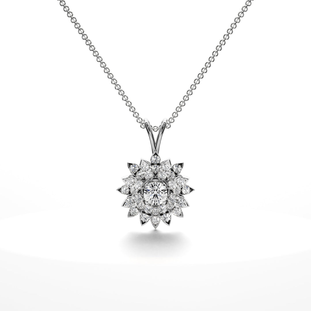 Blossom Diamond Pendent - P1106 in by 18 KARATS