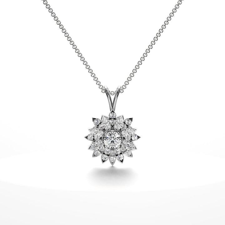 Blossom Diamond Pendent - P1106 in by 18 KARATS
