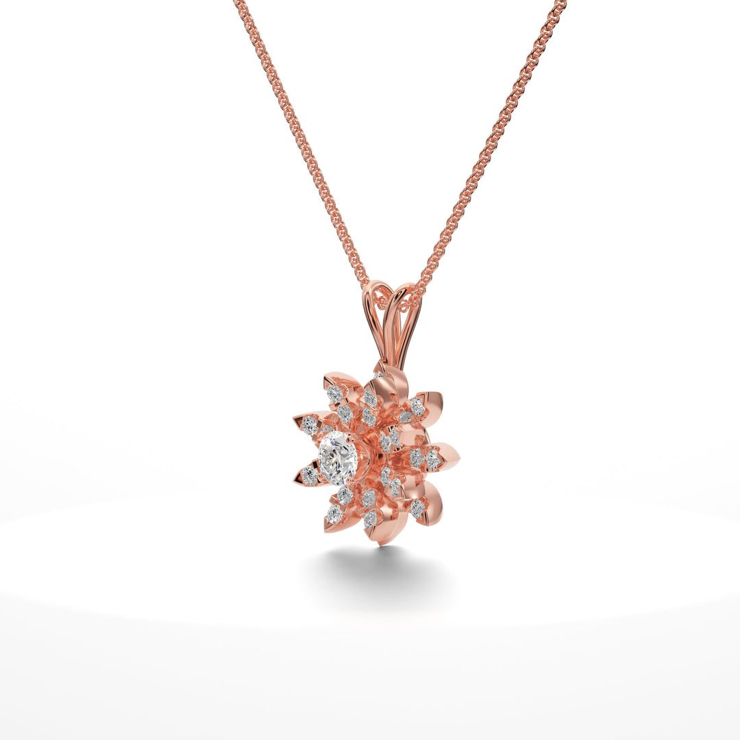 Blossom Diamond Pendent - P1106 in by 18 KARATS