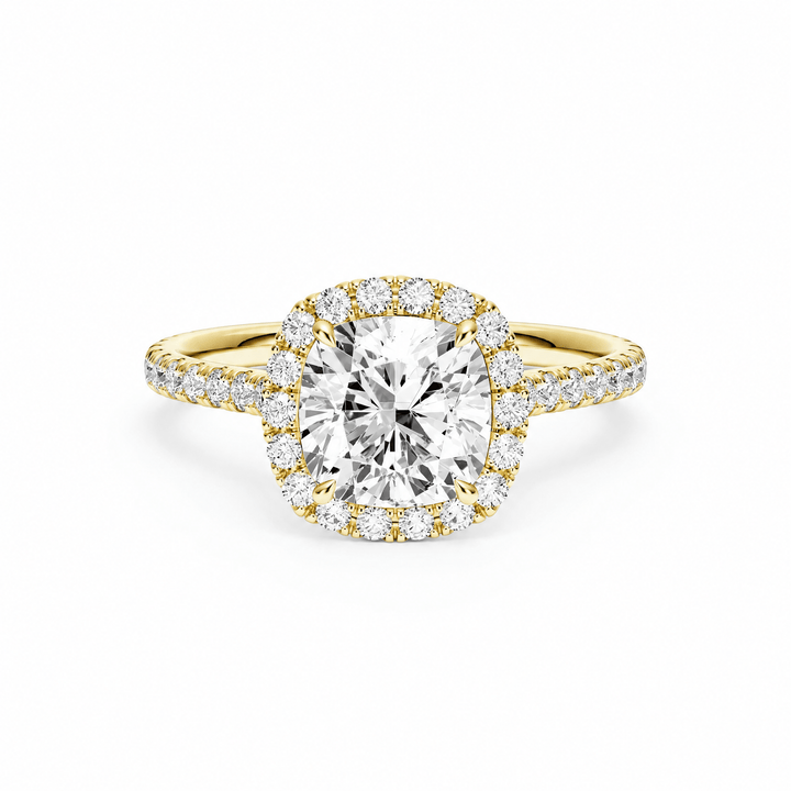 Cathedral Halo Cushion Diamond Engagement Ring in Ring by 18 KARATS INC.