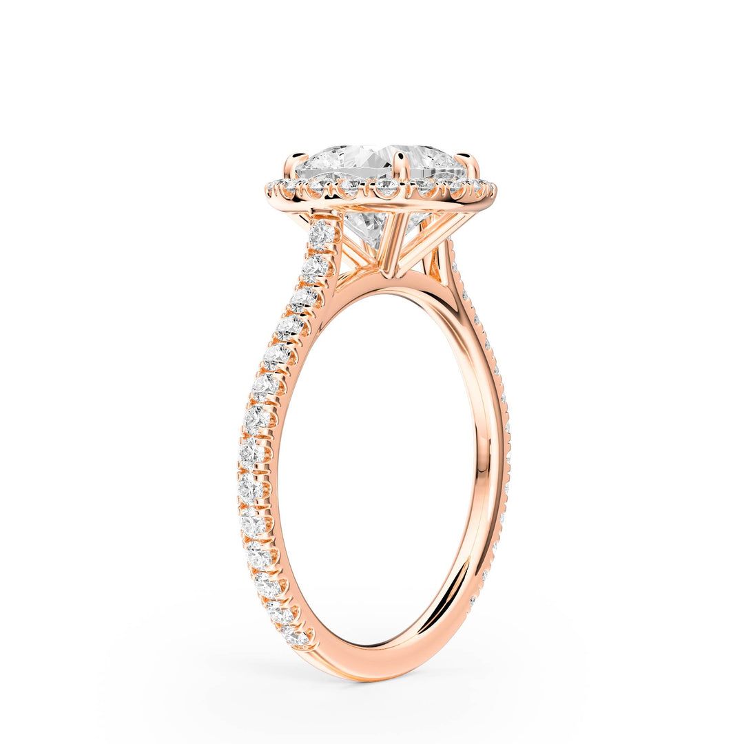 Cathedral Halo Cushion Pavé Diamond Engagement Ring - R1269 in Ring by 18 KARATS INC.
