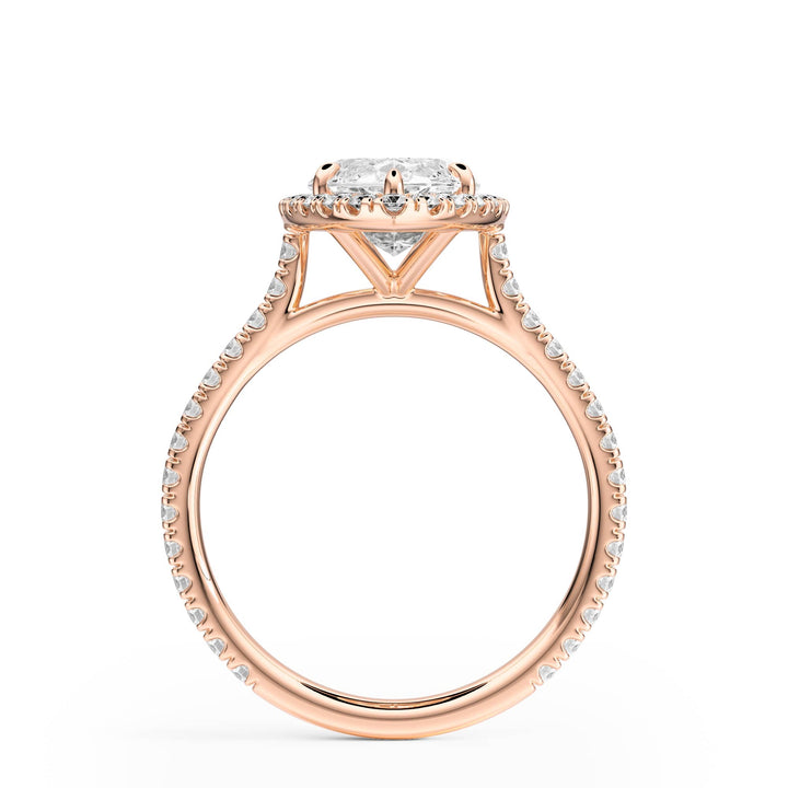 Cathedral Halo Marquise Pavé Diamond Engagement Ring - R1269 in Ring by 18 KARATS INC.