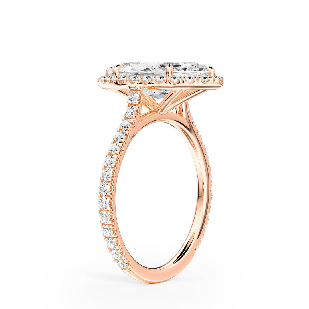 Cathedral Halo Marquise Pavé Diamond Engagement Ring - R1269 in Ring by 18 KARATS INC.