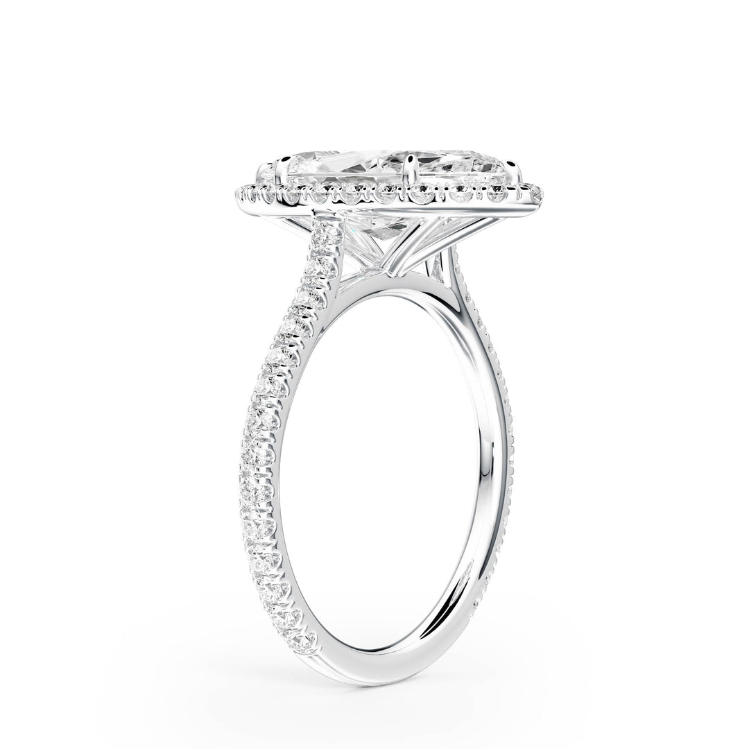 Cathedral Halo Marquise Pavé Diamond Engagement Ring - R1269 in Ring by 18 KARATS INC.