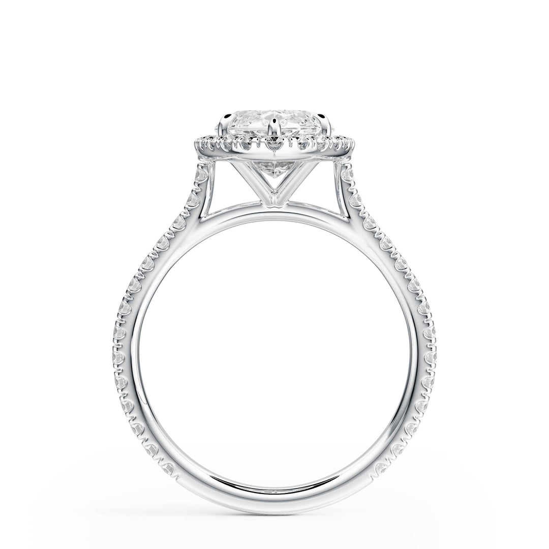 Cathedral Halo Marquise Pavé Diamond Engagement Ring - R1269 in Ring by 18 KARATS INC.