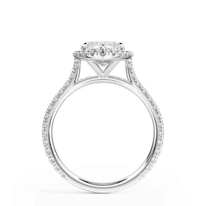 Cathedral Halo Marquise Pavé Diamond Engagement Ring - R1269 in Ring by 18 KARATS INC.