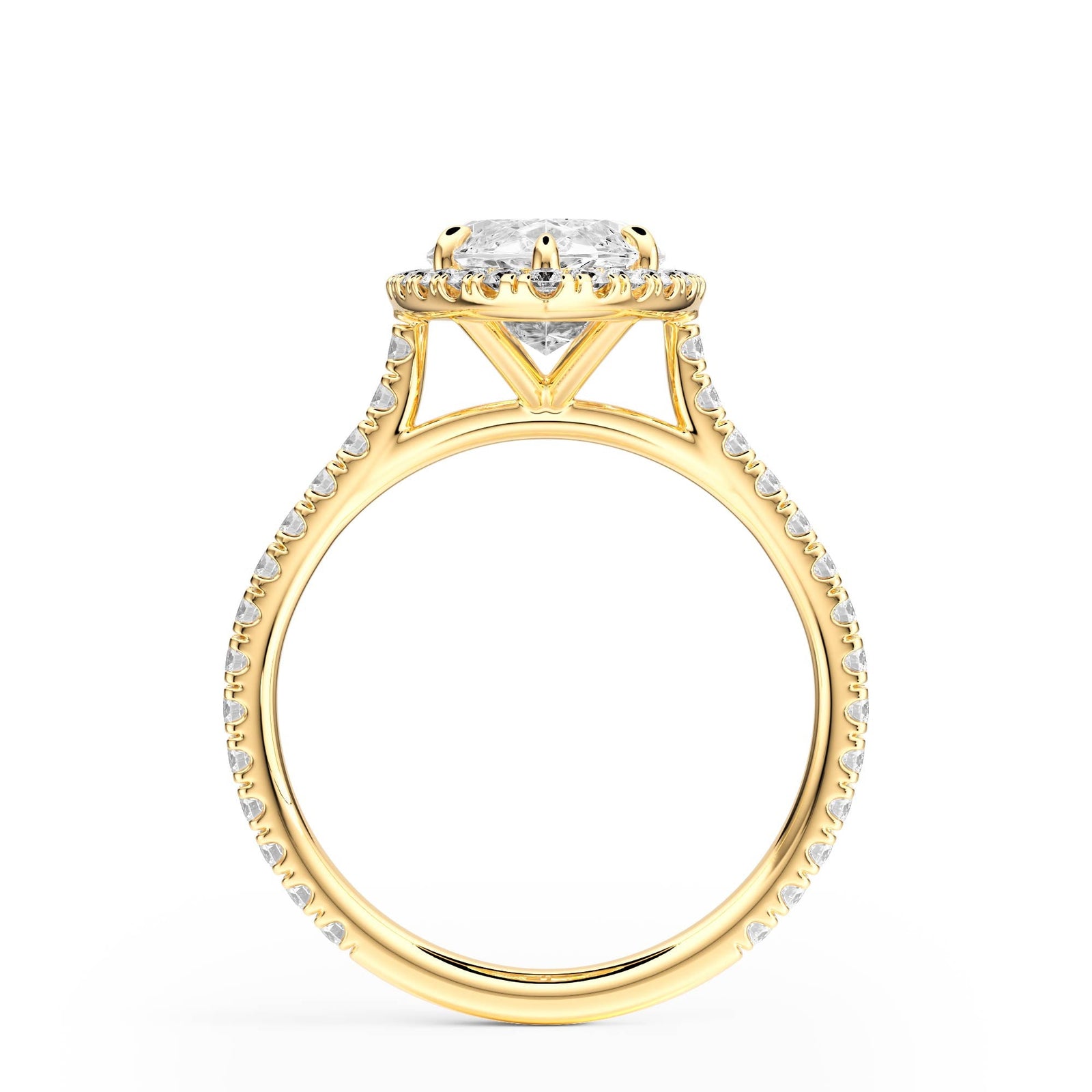Cathedral Halo Marquise Pavé Diamond Engagement Ring - R1269 in Ring by 18 KARATS INC.