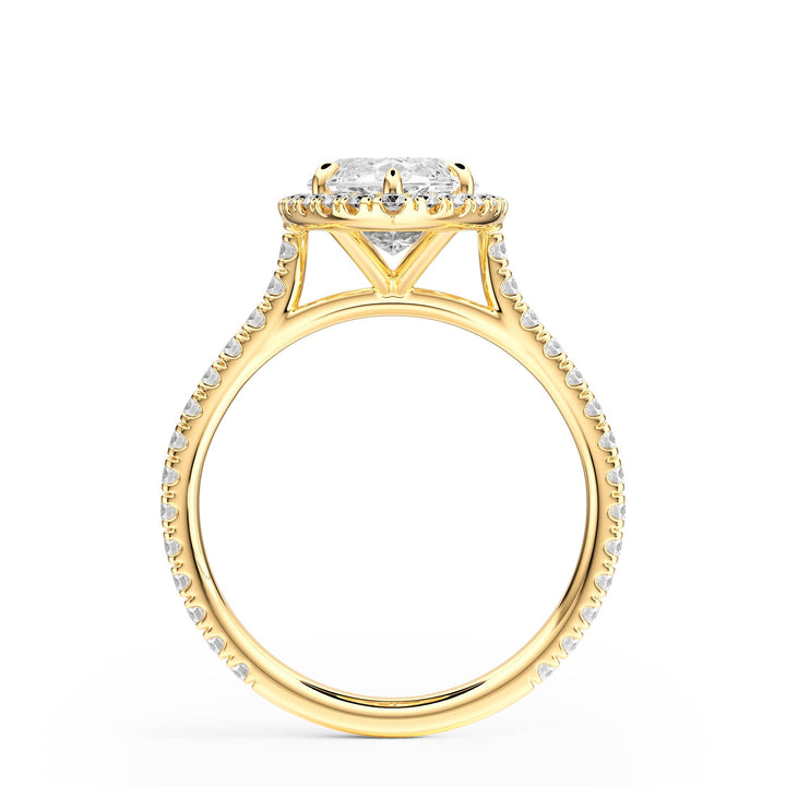 Cathedral Halo Marquise Pavé Diamond Engagement Ring - R1269 in Ring by 18 KARATS INC.