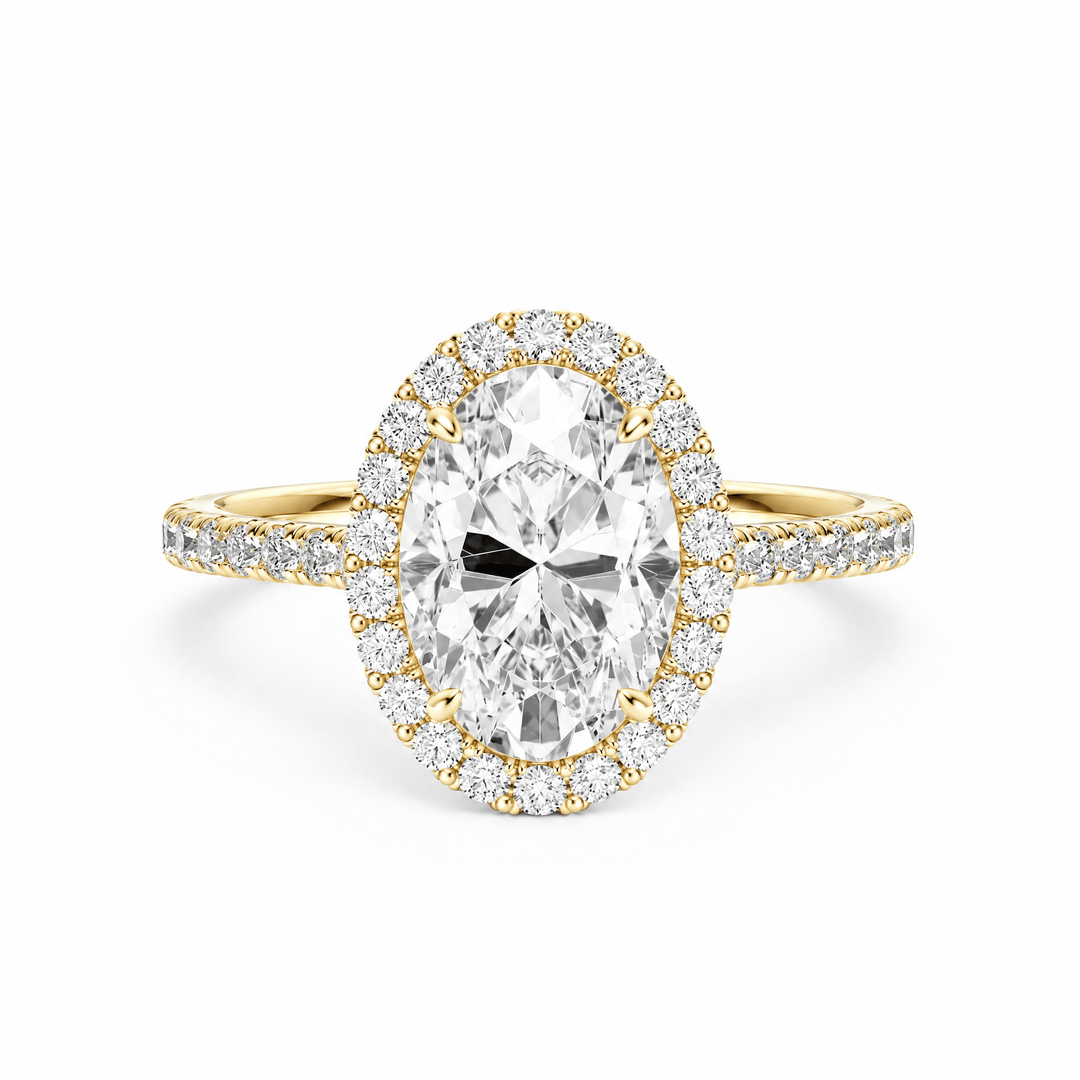Cathedral Halo Oval Diamond Engagement Ring in Ring by 18 KARATS INC.