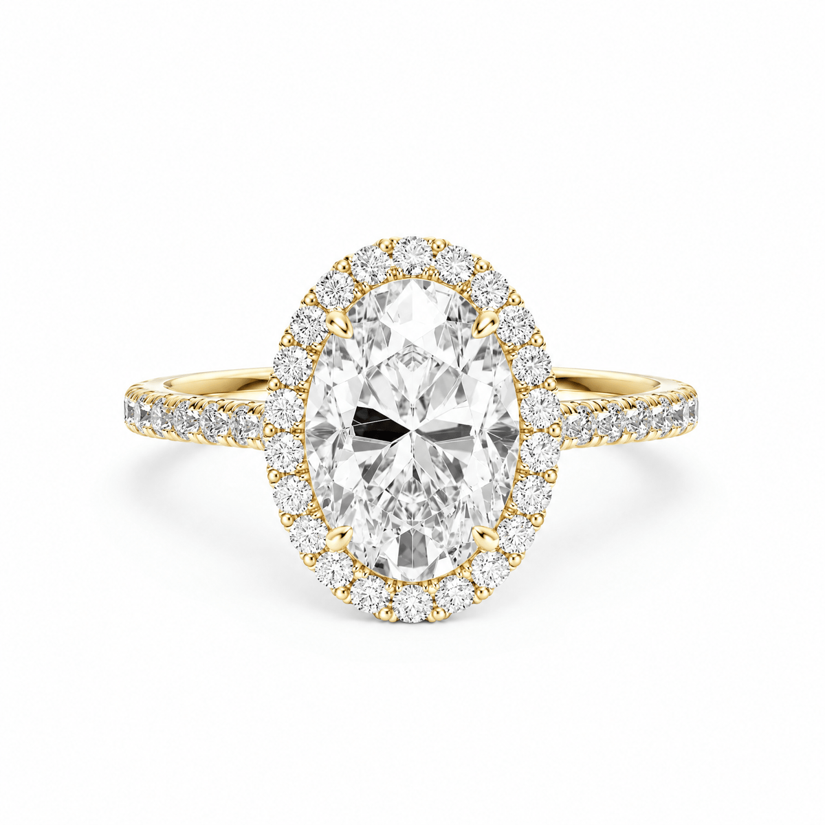 Cathedral Halo Oval Diamond Engagement Ring in Ring by 18 KARATS INC.