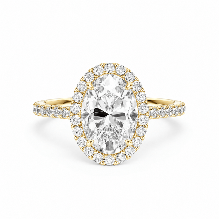 Cathedral Halo Oval Diamond Engagement Ring in Ring by 18 KARATS INC.
