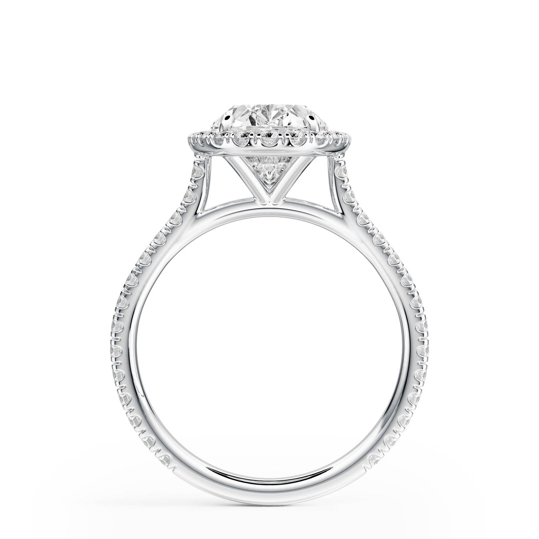 Cathedral Halo Oval Pavé Diamond Engagement Ring - R1269 in Ring by 18 KARATS INC.