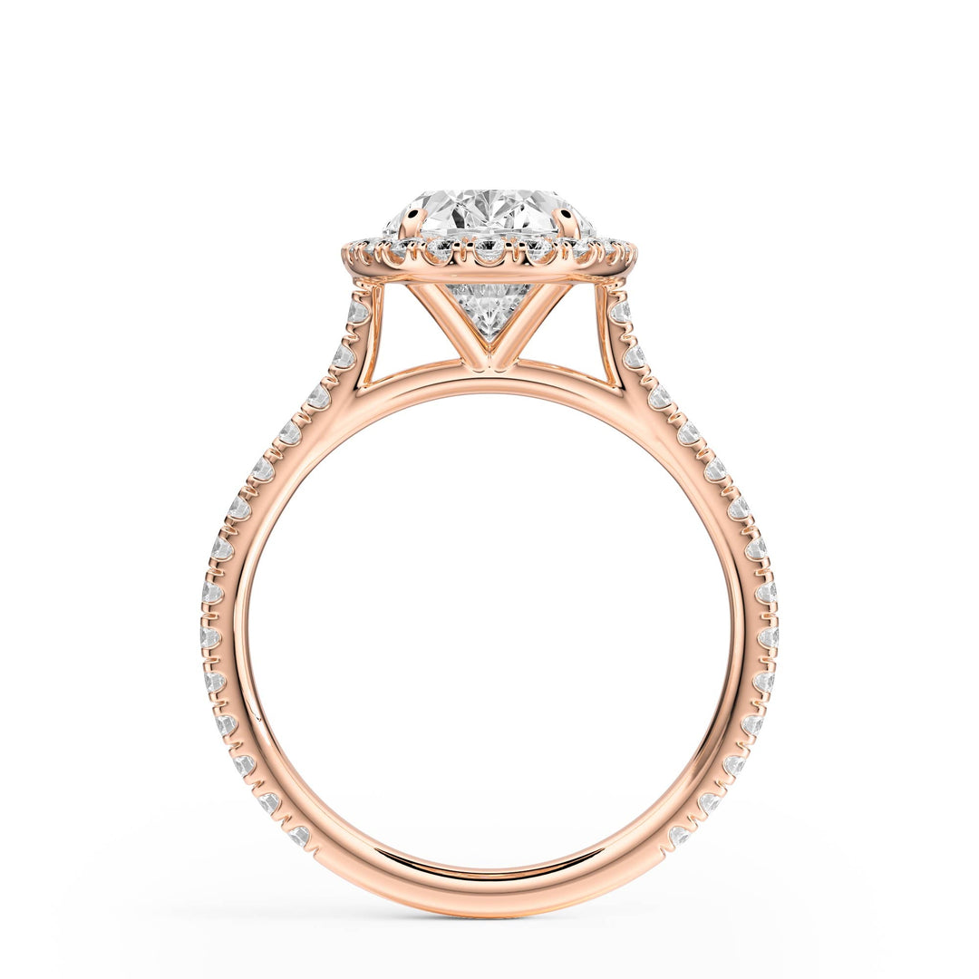 Cathedral Halo Oval Pavé Diamond Engagement Ring - R1269 in Ring by 18 KARATS INC.