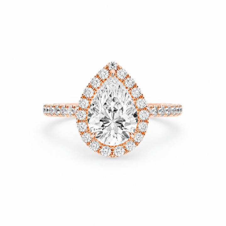 Cathedral Halo Pear Diamond Engagement Ring in Ring by 18 KARATS INC.